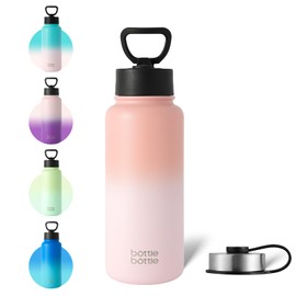 BOTTLE BOTTLE 1 Liter Water Bottle, For Children, Direct Drinking, Hot & Cold Insulated, Vacuum Insulated, Stainless Steel Water Bottle, Portable, Pink