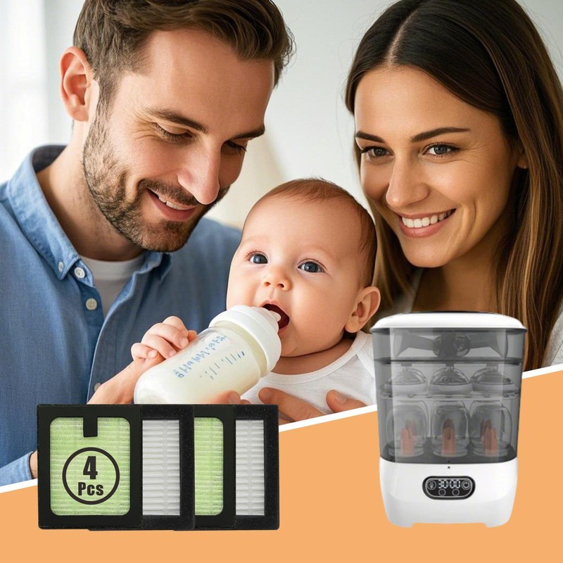 4 Pack HEPA Filter Replacement for Baby Brezza Baby Bottle