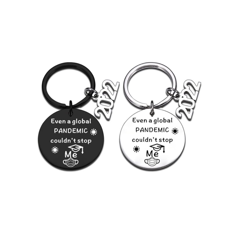 LUOKIFUR 2022 Graduation Inspirational Keychain Souvenir Stainless Steel Graduation Keyring