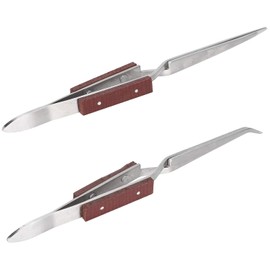 Pinzas de Joyería Profesionales Herramientas de Precisión Curvas y Rectas para Soldadura Set de 2 Piezas for Joyeros