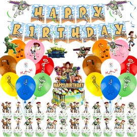 Geburtstags Deko Luftballons- Cartoon Ballons Kindergeburtstag Dekoration Luftballons Party Supplies mit Birthday Banner Tortendeko Geburtstags Party Dekorationen für Kinder Mädchen Babypartys