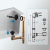 Black Tubular Tub Drain Kit 1-1/2" Brass Pipe with Tip-Toe