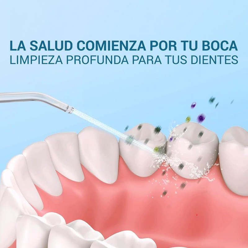 OSOJI F100 Irrigador Bucal Inalámbrico Presión Ajustable, 4 Boquillas IPX7