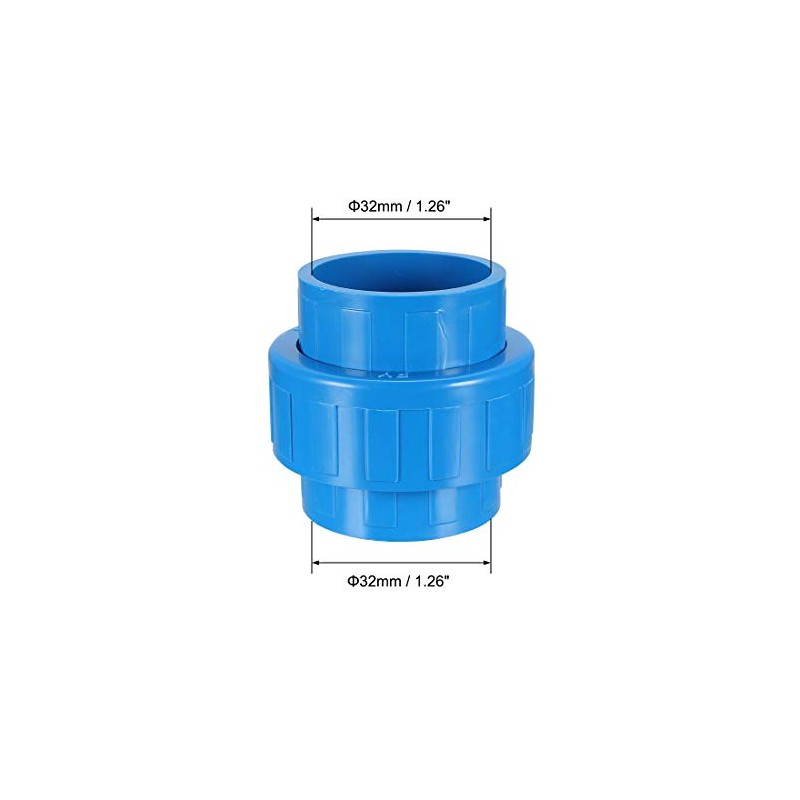 sourcing map 32mm X 32mm PVC Pipe Fitting Union Solvent