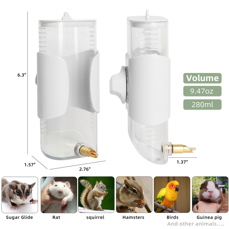 HardcorePet Chinchilla Guinea Pig Water Bottle, Parrot Automatic Drinking Device,