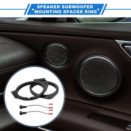 VekAuto 2 Pcs Speaker Spacer Ring Tweeter Speaker Spacer Adapter for Volkswagen Jetta 1999-2019 Waterproof for 6.5'' ABS Black