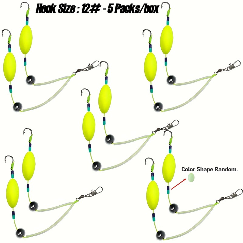 5 Packs Carp Fishing Hook Rig Set – Reverse Off-Bottom
