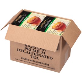 Bigelow 48 Count Premium Decaffeinated Blend Black Tea (Case of 6), Total 288 Tea Bags, Contains Individually Wrapped Tea Bags, Decaf Tea