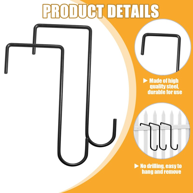 Uenhoy 8 Pack Vinyl Fence Hooks 3 x 8 Inches,
