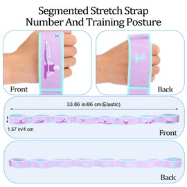 FNANJWQ Elastic Yoga Stretching Strap with Loops, Adjustable Stretch Strap Flexible Pilates Stretch Band for Physical Therapy Pilates Yoga Dance Gymnastics Exercise