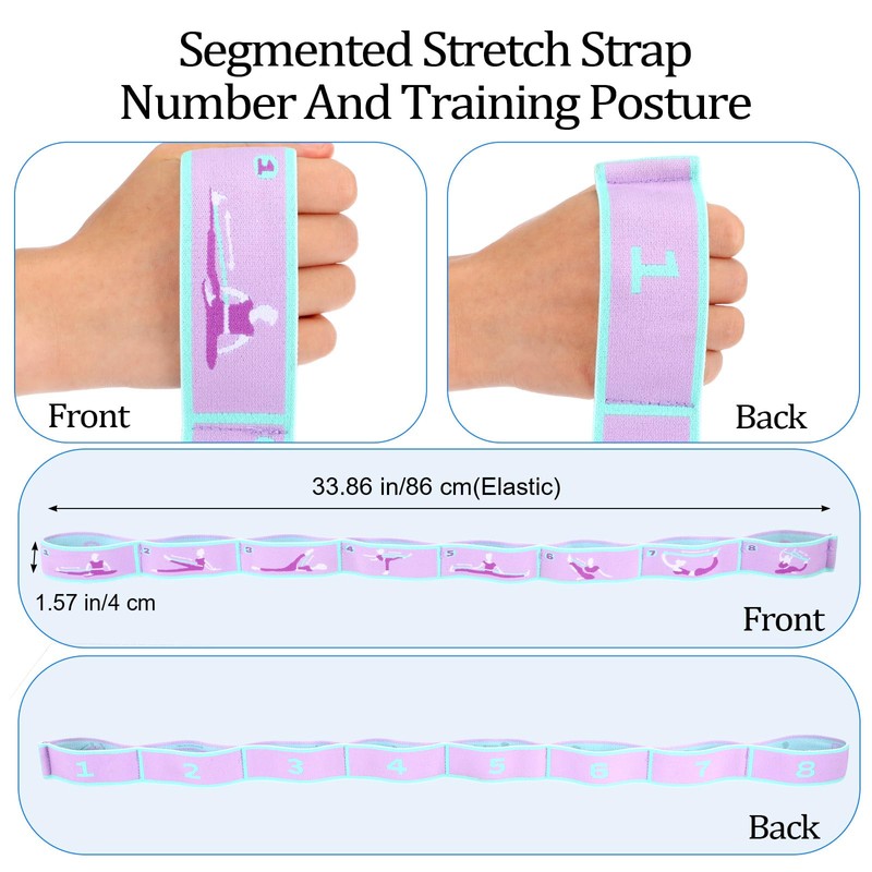 FNANJWQ Elastic Yoga Stretching Strap with Loops, Adjustable Stretch Strap