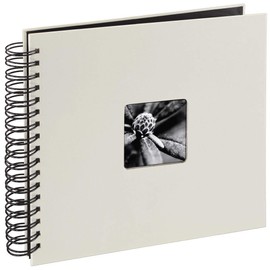 Hama Photo album 28 x 24 cm (spiral album with 50 black pages, photo book with glassine dividers, album for gluing and designing yourself) chalk.