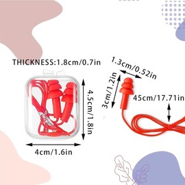 ZYHSLZ Tapones para Oídos de Silicona para Natación, 8 Pares Tapones para Oídos, Tapón Auditivo con Cable con Caja, para Dormir, Nadar, Viaje, Reducción Del Ruido, Earplugs, Cómodos y Portátiles