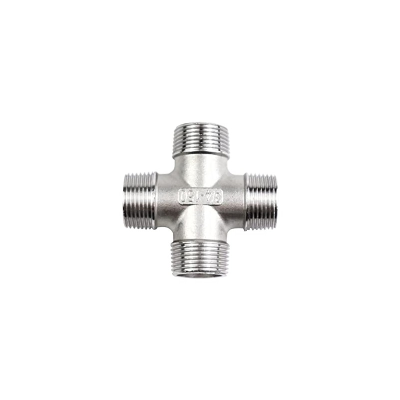 Beduan Cross 1/2" Male NPT Cast Pipe Fitting, 4 Way
