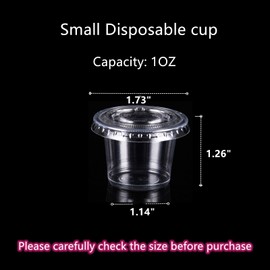 Zentriqlla 600 Pack 1 Oz Disposable Sauce Cups with Lids, Portion Condiment Containers with Lids, Clear Jello Shot Souffle Cups, Sampling Tasting Cups for for Parties and Events, Communion