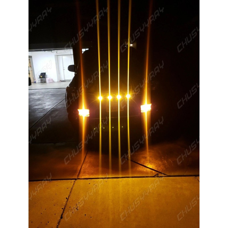 SYJIIP 4x Amber LED Grille Fog Lights Raptor Style For