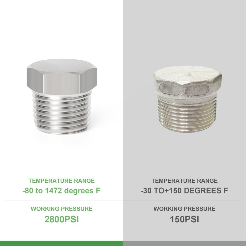 TAISHER 5PCS Stainless Steel Outer Hex Thread Socket Pipe Plug