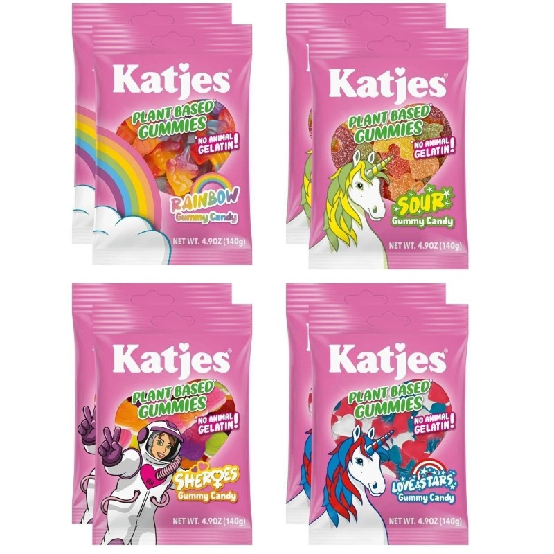 Katjes Plant Based Sheroes Gummy Candy - Peach, Lemon, Orange,