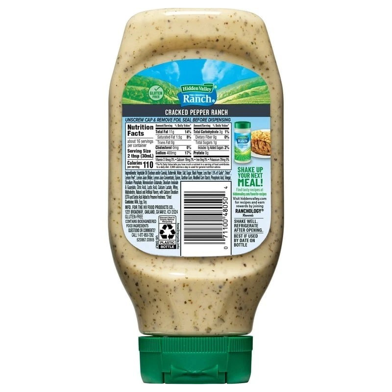 Hidden Valley Cracked Pepper Ranch Condiment & Dressing Easy Squeeze