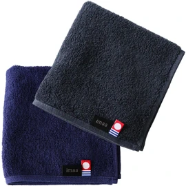 imaa Imabari Towel, Certified Hand Towel, Towel Handkerchief, Made in Japan, 100% Cotton, 19-Reversible Navy x Black