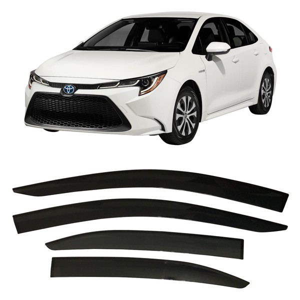 2019-2024 Tape-On Side Window Visor Deflectors for Toyota Corolla Sedan