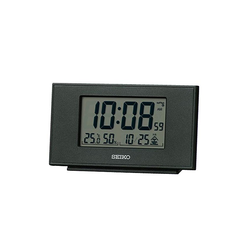 Seiko Clock SQ790K Table Clock, Black Metallic, Body Size: 3.1
