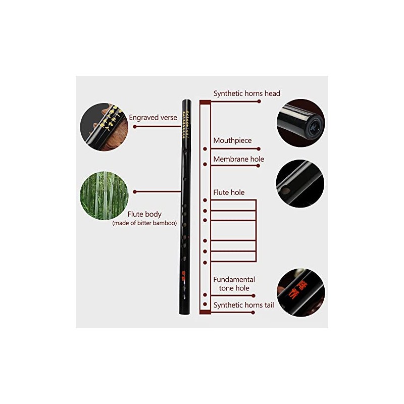 Instrumento Musical Tradicional Chino con Flauta de bambú G Key