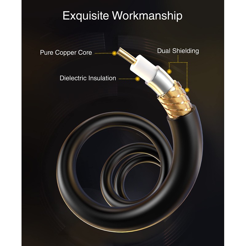 BlueRigger RCA Audio Subwoofer Cable (8FT/2pack, Dual Shielded, Gold Plated