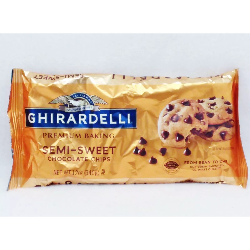 Ghirardelli 2 BAGS Ghirardelli Premium Baking SEMI-SWEET CHOCOLATE CHIPS 12
