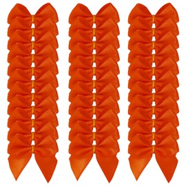Micomon 50pcs 1.2-Inch Mini Satin Ribbon Bows for Crafts Small Orange Bows Christmas Decoration Embalishement Scrapbooking(3/8",Orange)