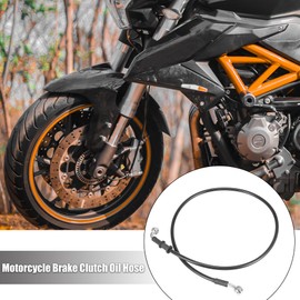 Motoforti Universal 90cm 35.43" Motorcycle Brake Clutch Oil Hose Line Pipe Hydraulic Reinforced Stainless Steel Braided Black