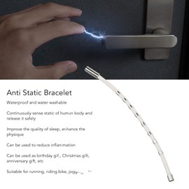 avoid Static Wrist Strap , avoid Static Bracelet Stainless Steel Outdoor Winter Sports Bracelet Balance Energy watertight avoid Static Silicone Bracelet Wristband(White)
