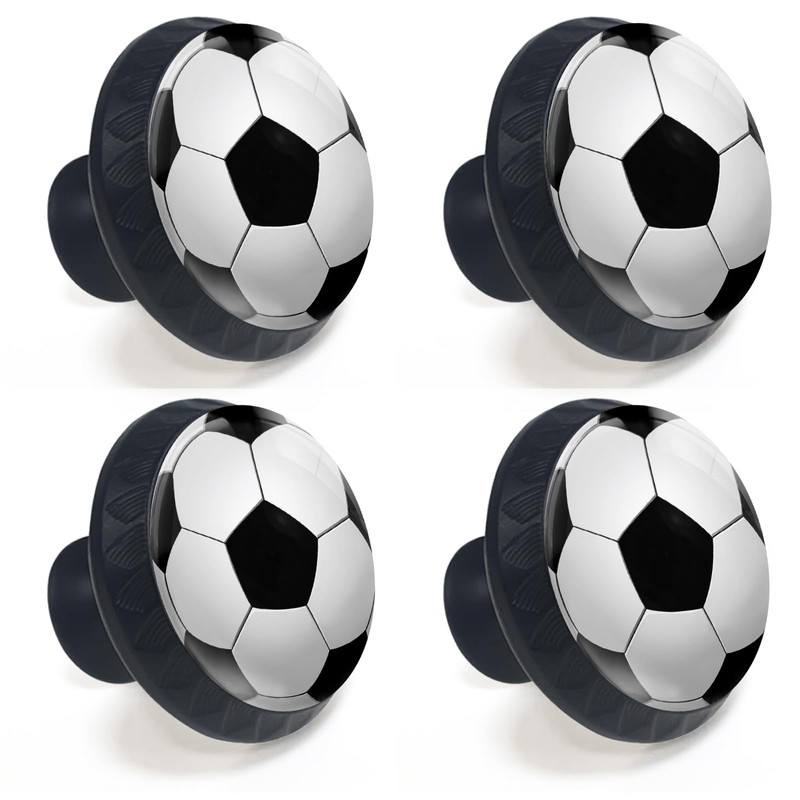 Artinhand 4 Pack Soccer Cabinet Knobs for Kitchen Bathroom