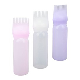 Hair Dye Brush Bottle Hair Oil Bottle Styling Tool Portable Reusable Comb Bottle Safe Pack of 3 for Hairdresser