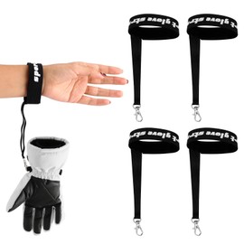 4pcs Sport Glove Safety Straps, Elastic Ski Glove Wrist Leashes Handcuff with Metal Clips Anti-Lost Gloves Holder Lanyard for Skiing Snowboarding Mountaineering Outdoor Sports Accessories