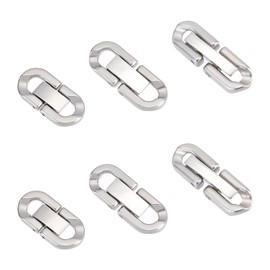 UNICRAFTALE 6 Pieces Stainless Steel Jewellery Extension Folding Clasp, Silver, Jewellery Accessories