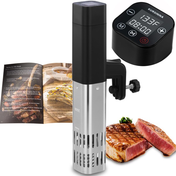 KURSINNA Sous Vide Machine, 1000W Sous Vide Cooker, 15dB Ultra-Quiet Immersion Circulator With Accurate Temperature Digital Timer, IPX7 Waterproof Precision Cooker (Sous Vide Machine)