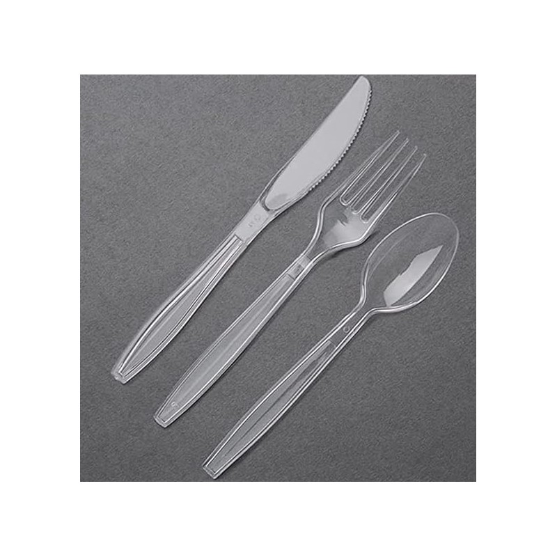 50 Clear Plastic Spoons Strong Heavy Duty Clear Plastic Spoons,