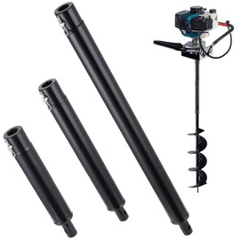 3 PCS Auger Extension Drill Bits, 3/4” Shaft Earth Auger Drill Bit Extension, Auger1 Drill Bit Extension Bar, Garden Spiral Hole Drill Bit Extension1 Rod, Post Hole Digger Replacement,Thickened Design