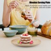 Elegant Round Wood Tea Tray Sushi Snacks Fruits Serving Plate