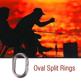 Anillo dividido de pesca, anillos divididos, 100 anillos divididos de acero inoxidable, anillos divididos ovalados de pesca giratorios, 5 tamaños (5 x 8 mm)