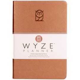 Wyze Planner Undated Daily Planner – 6-Month A5 Productivity Organizer with Full Page Per Day, Hourly Schedule, Goal Setting, Habit Tracker, Weekly & Monthly Pages – Hardcover Time Management Notebook (Rose Gold)