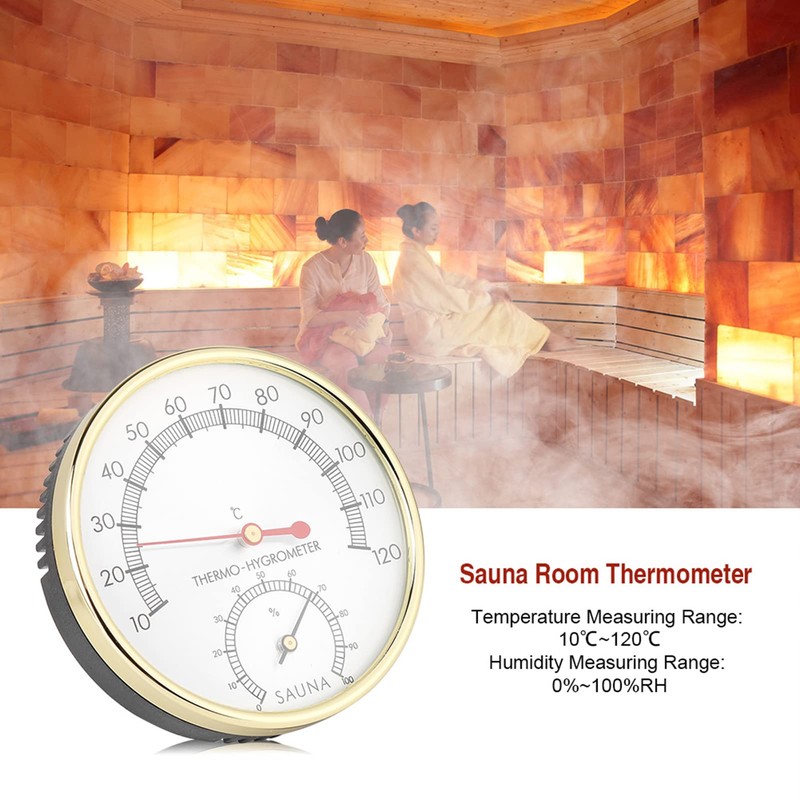 Sauna Room Thermometer, Metal Indoor Thermometer Hygrometer Hygrothermometer Sauna Room