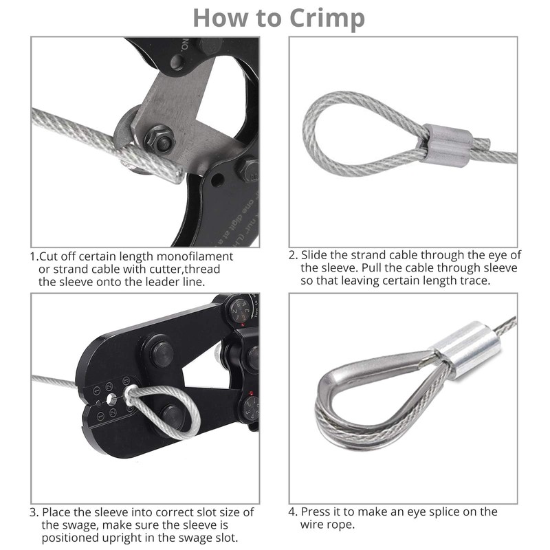Proster Wire Rope Crimping Tool - Hand Swagging Crimper and