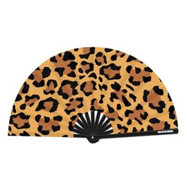 Leopard Print Drag Fan for Festivals and Drag Queens