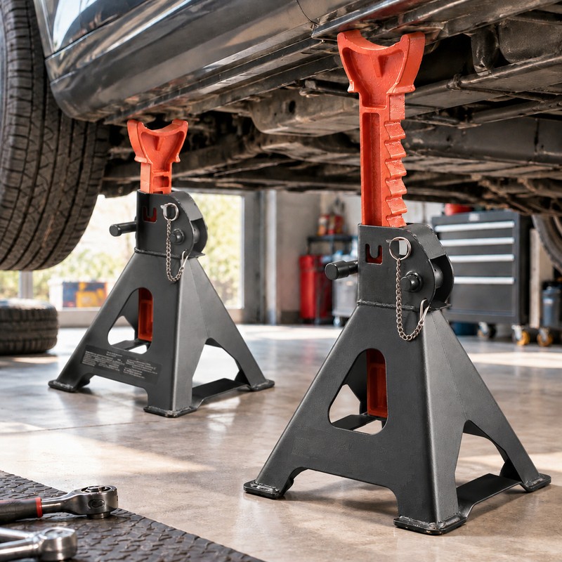 Heavy Duty Jack Stands for Vehicle Lifting – Locking Steel