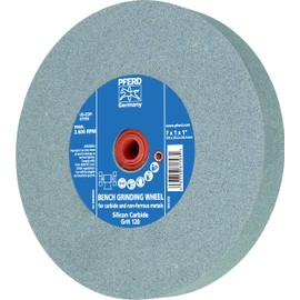 PFERD Bench Grinding Wheel Carbide Type | 8x1x1-1/4 inch, vitrified Bond, Silicon Carbide, grit Size 120 | 61796 - for use on Hard Materials, Included bushings 1 inch