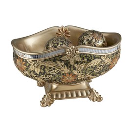 OK Lighting OK-4238-B1 8" H Chrysanthemum Decorative Bowl with Spheres Decor Bowl