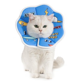 Avont Lightweight Cat Collar Adjustable Leak Protection Collar for Small Dog Cat After Surgery M / Skate