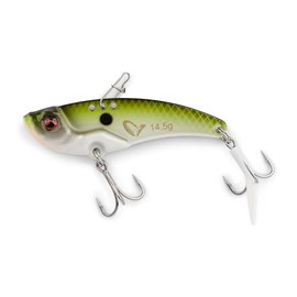 Savage Gear VIB Blade 2.25 in Fishing Lure, Emerald Shiner, Long Casting Finesse Blade, Ideal for Walleye, Small Mouth, Perch and Trout, 3 Lure Attach Points for Adjustable Vibration